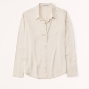 Abercrombie long sleeve satin button-up shirt